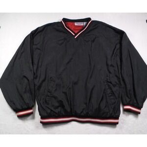 Vintage Spalding Athletic Apparel Jacket Mens Size XL‎ Black Pullover Training